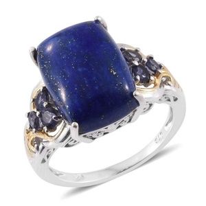 Lapis Lazuli, Catalina Iolite 14K YG Ring (7.0)